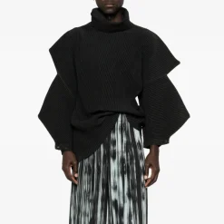 Pantaloni a Righe con Pennellate