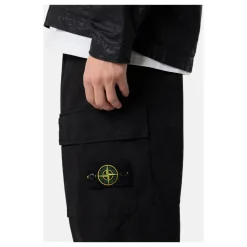Pantaloni Cargo in Twill di Cotone Stretch