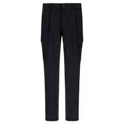 Pantaloni Cargo Neri Vestibilità Elegante