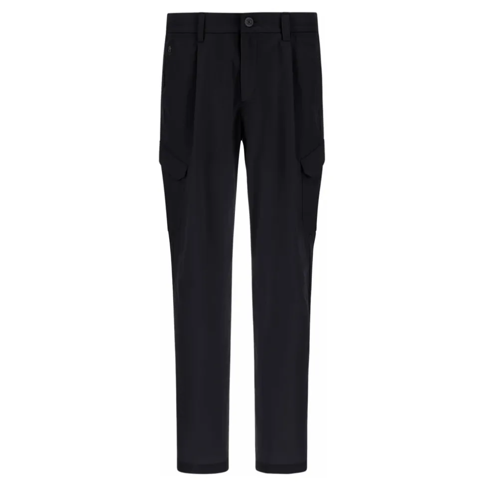 Pantaloni Cargo Neri Vestibilità Elegante