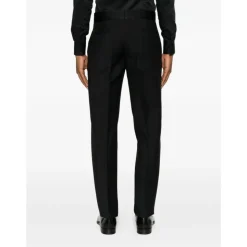 Pantaloni con finiture in raso