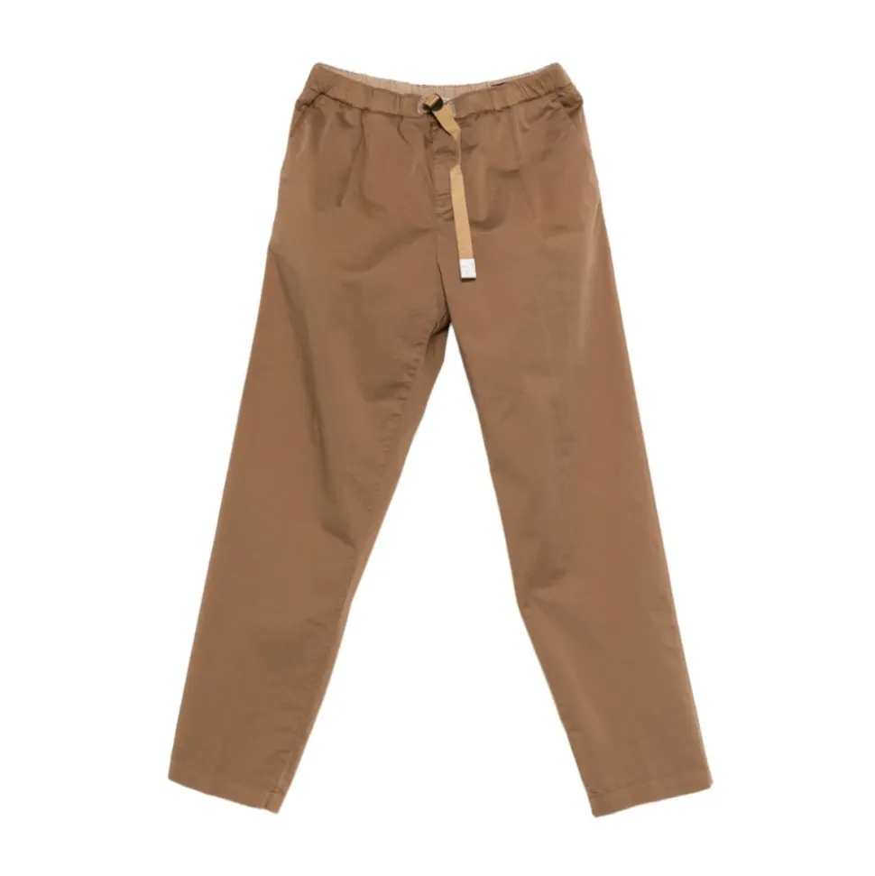 Pantaloni Dritti Elasticizzati in Cotone