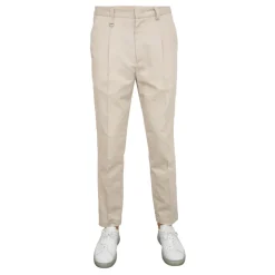 Pantaloni in Tessuto Beige