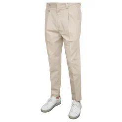Pantaloni in Tessuto Beige
