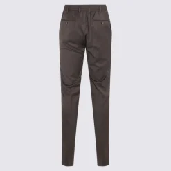 Pantaloni jogger in misto lana marrone