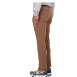 Pantaloni Slim Fit Marroni con Zip