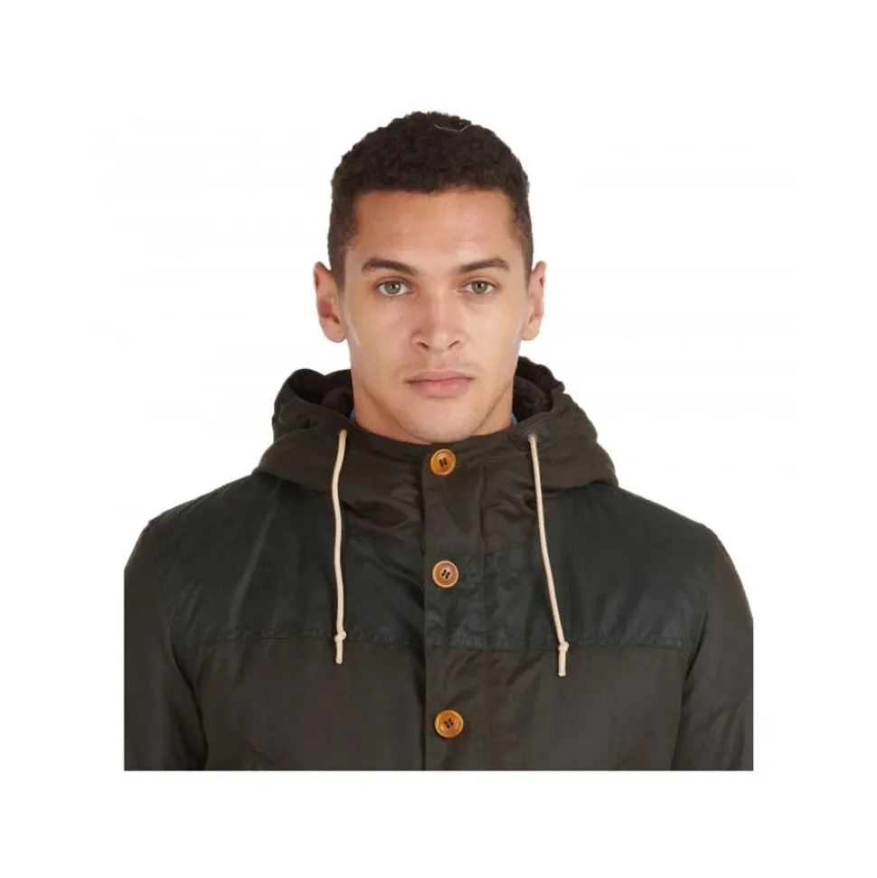 Parka in Cotone Cerato Game Oliva
