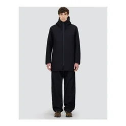 Parka Lungo Blu in Scuba a 3 Strati