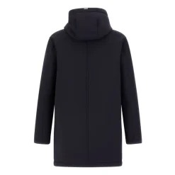 Parka Lungo Blu in Scuba a 3 Strati
