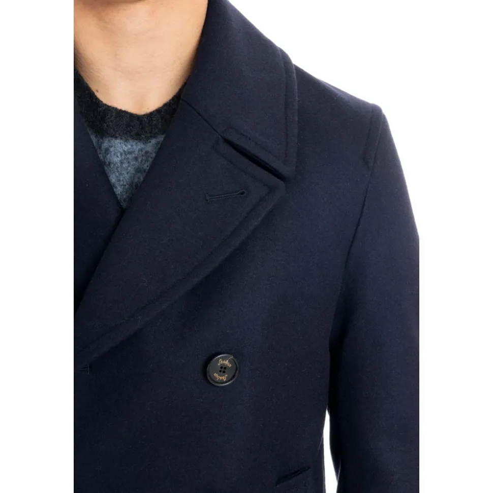 Peacoat Blu con Bottoni in Corno