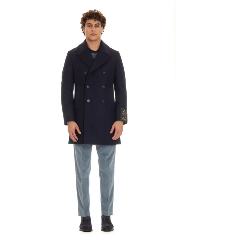 Peacoat Blu con Bottoni in Corno