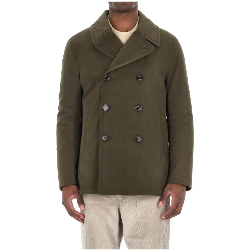 Peacoat verde con fodera in grafene