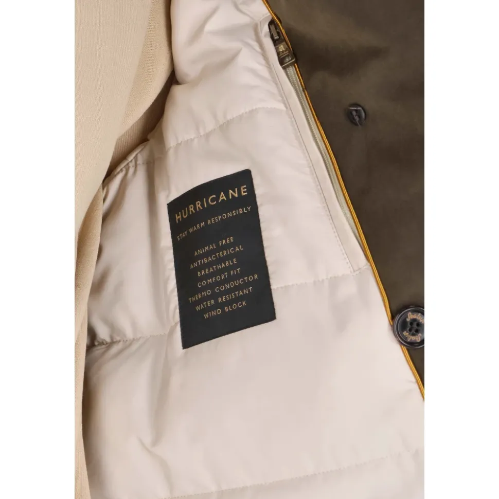 Peacoat verde con fodera in grafene