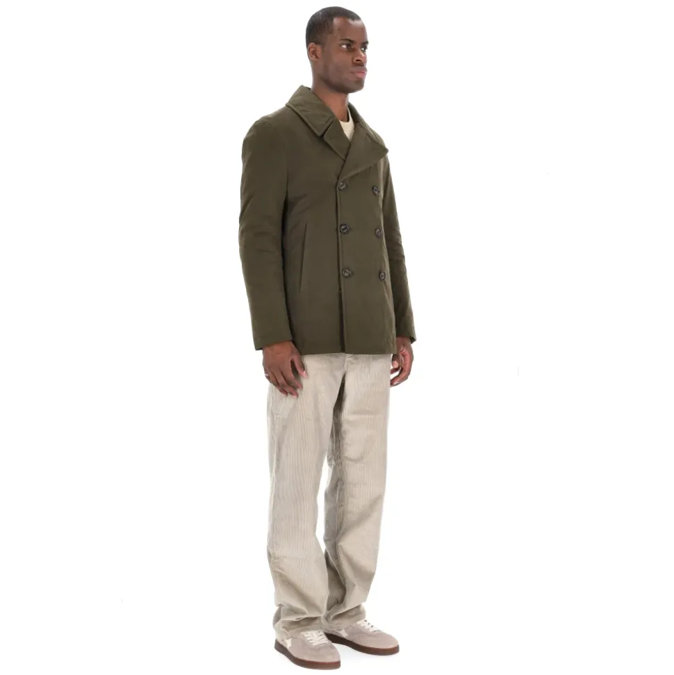 Peacoat verde con fodera in grafene