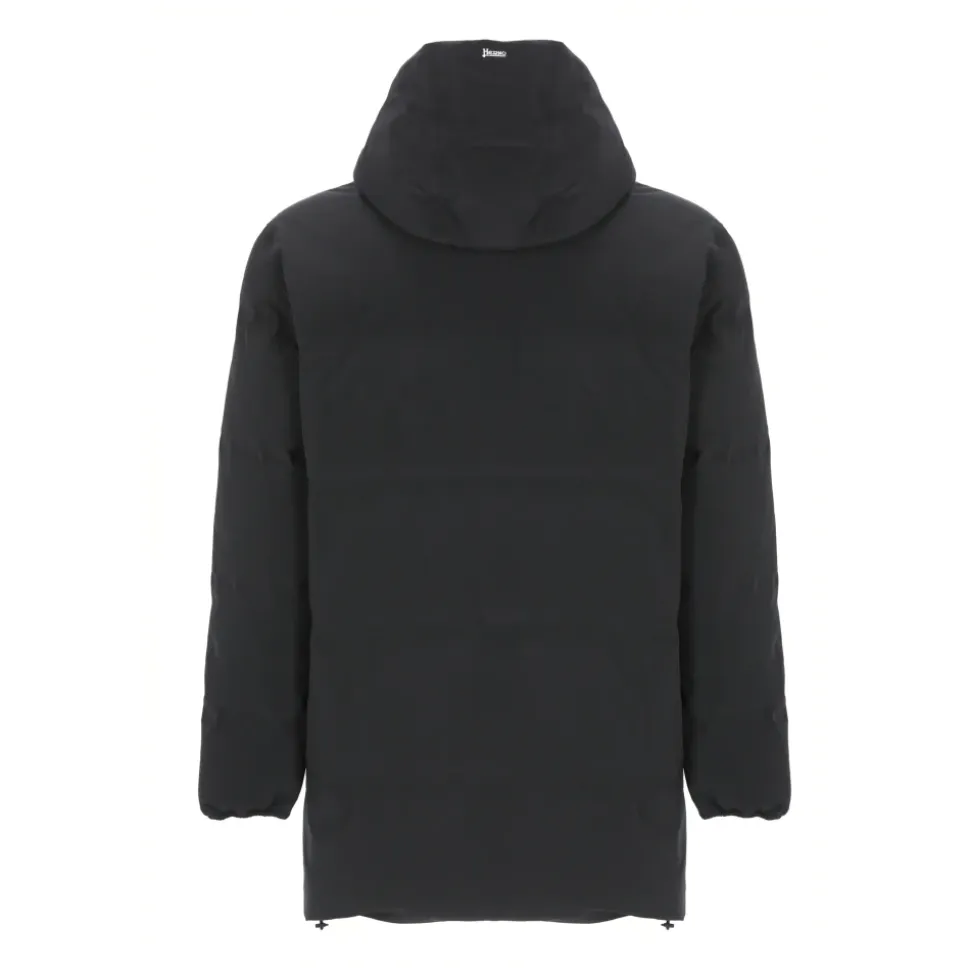 Piumino Nero Imbottito con Cappuccio