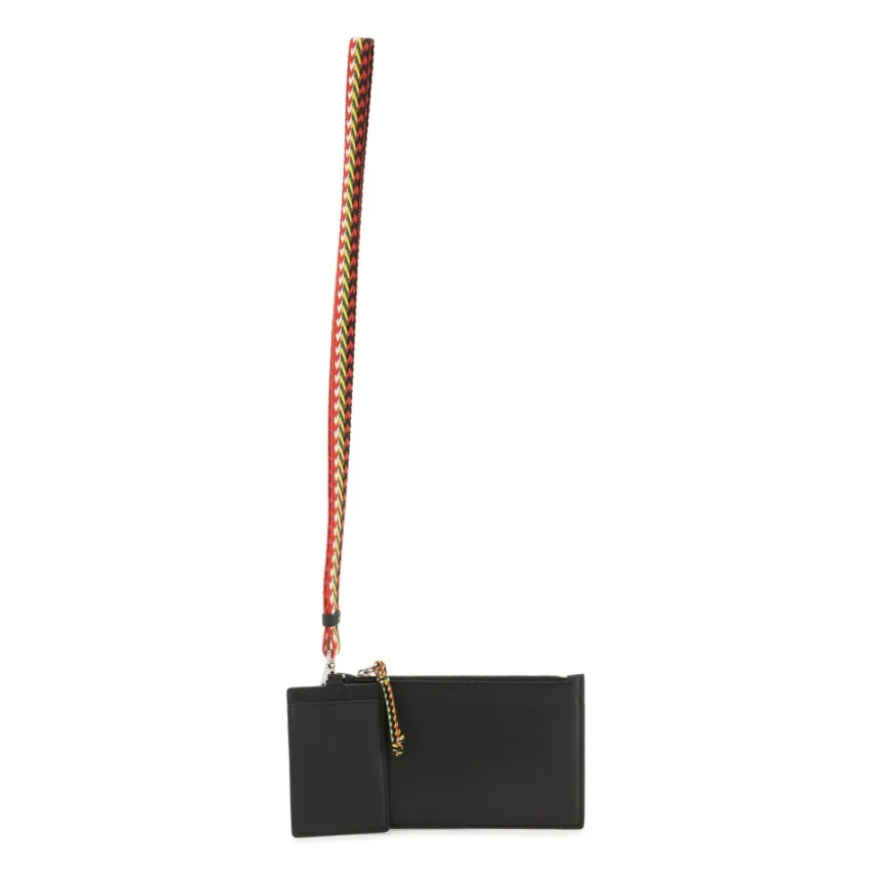Pochette Doppia in Pelle con Porta Carte Rimovibile