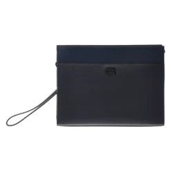 Pochette in pelle martellata