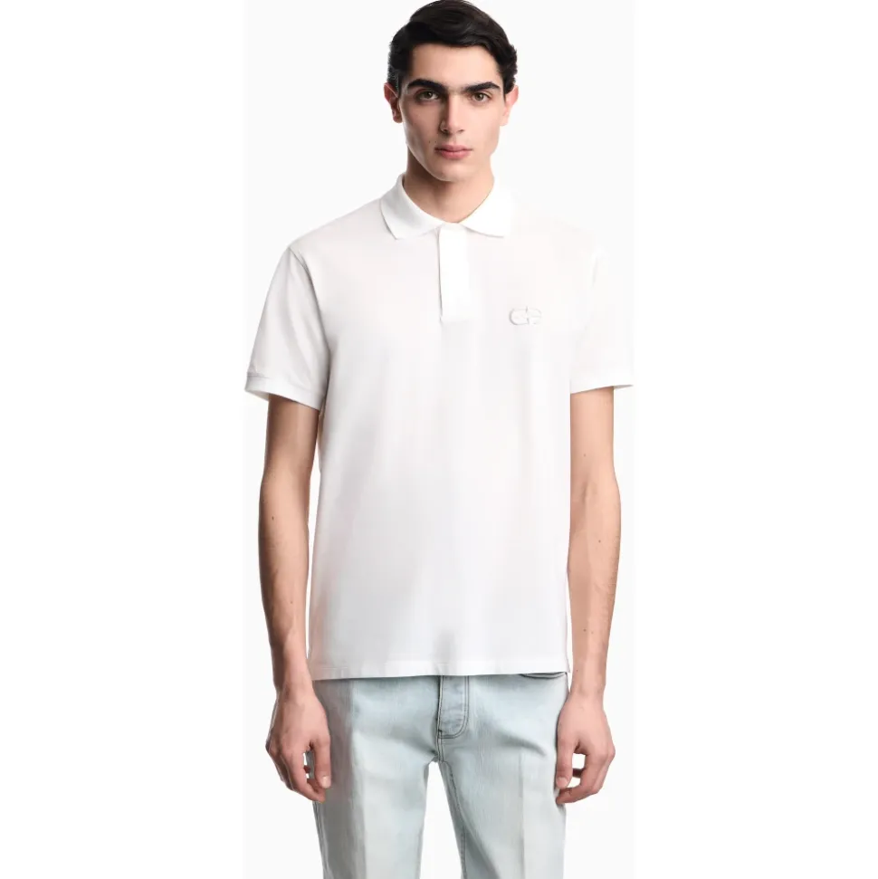 Polo con logo ricamato