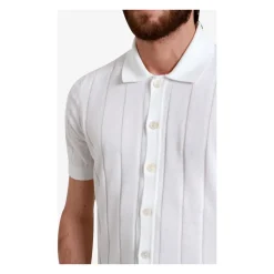 Polo in Cotone Bianco a Coste