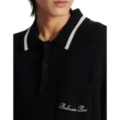 Polo in lana con ricamo Signature
