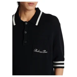 Polo in lana con ricamo Signature