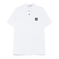 Polo Slim-Fit Bianca con Patch Logo