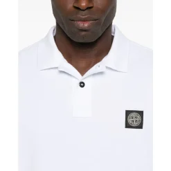 Polo Slim-Fit Bianca con Patch Logo