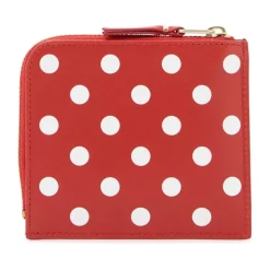 Portafoglio a Pois in Pelle con Zip