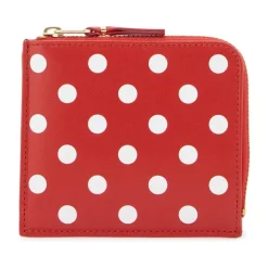 Portafoglio a Pois in Pelle con Zip