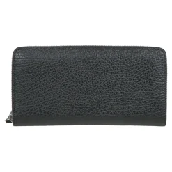 Portafoglio con zip in pelle goffrata