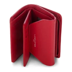 Portafoglio in pelle rosso con chiusura a patta