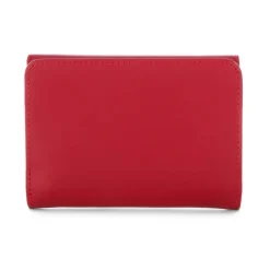 Portafoglio in pelle rosso con chiusura a patta