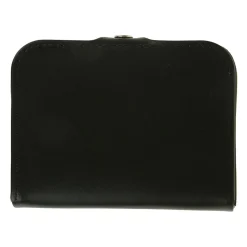 Portamonete in Pelle Marrone con Chiusura a Scatto