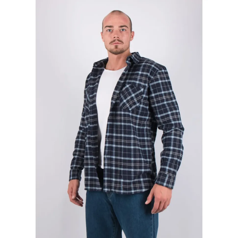 Roses Labour Camicia Flanella Blu