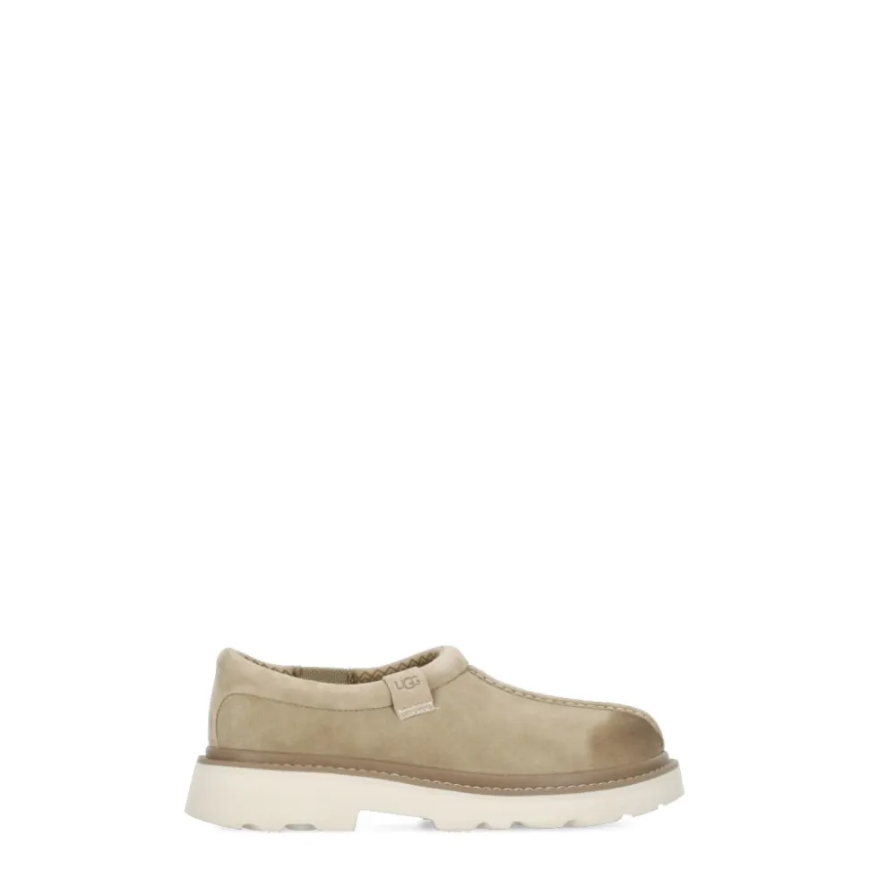 Scarpe Basse in Pelle Scamosciata Beige