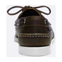 Scarpe da barca in pelle marrone fatte a mano