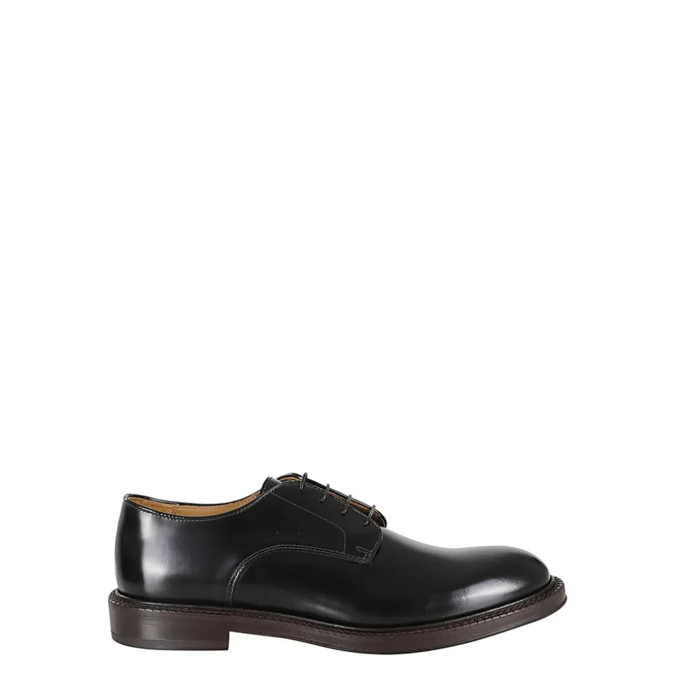 Scarpe Derby in Pelle Liscia Spazzolata