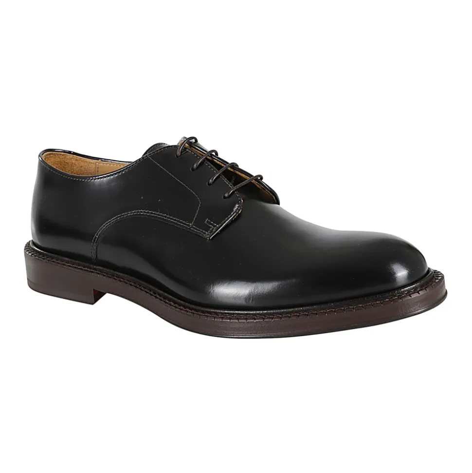 Scarpe Derby in Pelle Liscia Spazzolata