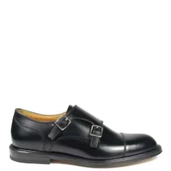 Scarpe in pelle nera con doppia fibbia