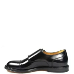 Scarpe in pelle nera con doppia fibbia