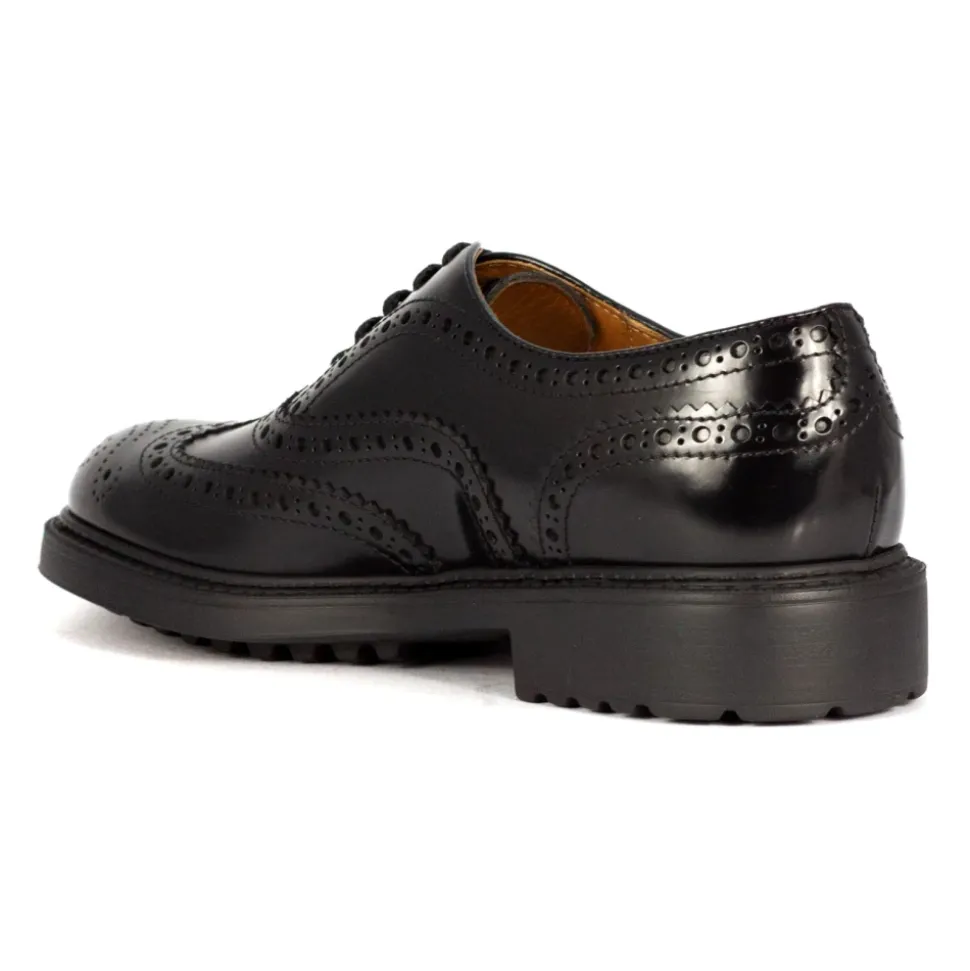 Scarpe nere in pelle con coda di rondine