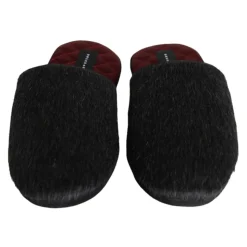 Scarpe slip on in pelliccia sintetica nera
