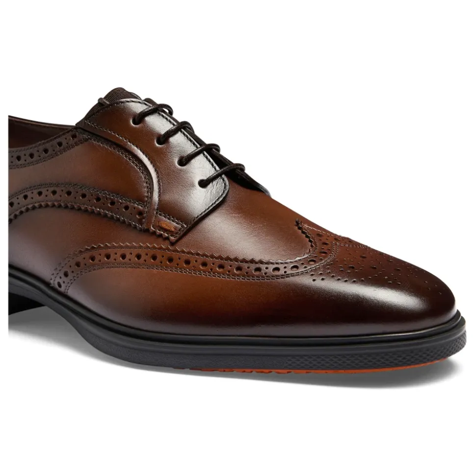 Scarpe stringate brogue in pelle da uomo