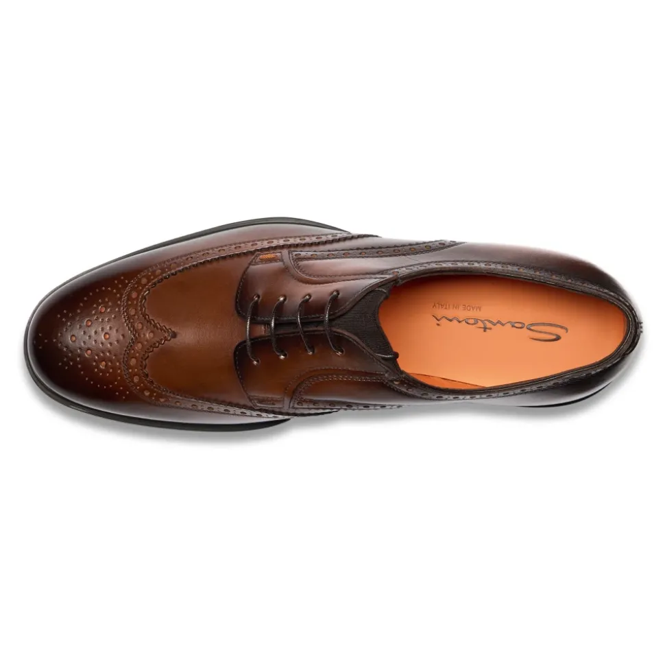 Scarpe stringate brogue in pelle da uomo