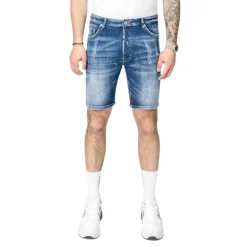 Short in Denim Blu per Spedizione nel Deserto