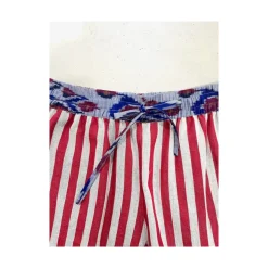Shorts in cotone a righe con vita elastica