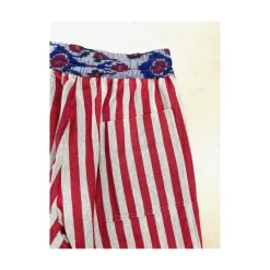 Shorts in cotone a righe con vita elastica