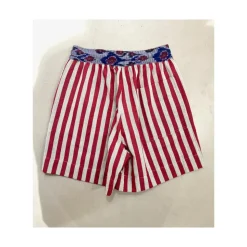 Shorts in cotone a righe con vita elastica