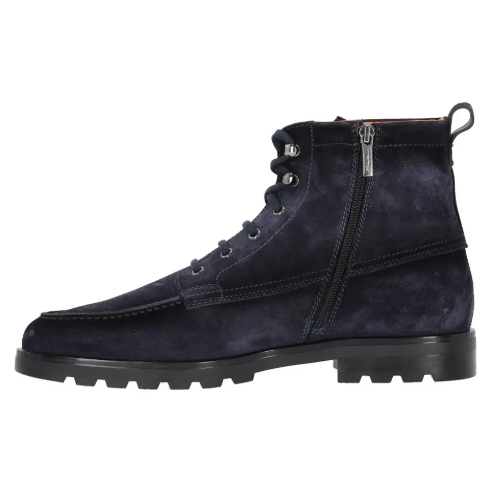 Stivale stringato in camoscio con fodera in shearling