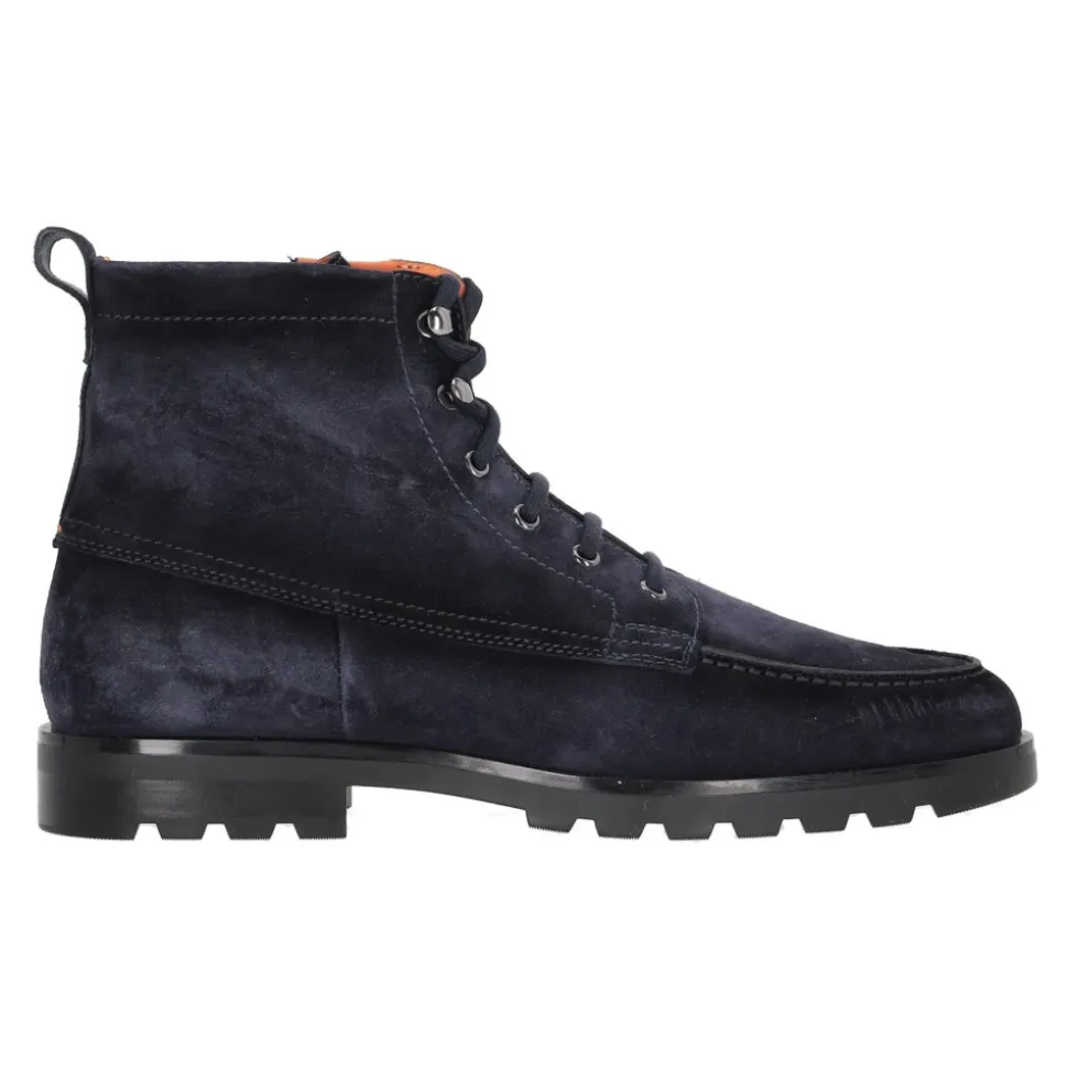 Stivale stringato in camoscio con fodera in shearling